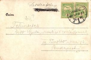 1907 Pécs, látkép (kopott sarkak / worn corners)