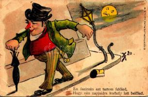 1899 (Vorläufer) Én őszintén azt tartom felőled, hogy vén napjaidra korhely lett belőled / drunk man humour, litho (EB)