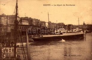 1945 Dieppe, Le départ du Newhaven / quay, , ship