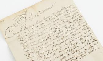 1786 Végh Péter (1723-1807) koronaügyész, tárnokmester, kir. személynök hivatalos levele latin nyelv...