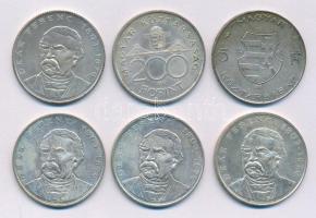 1947. 5Ft Ag "Kossuth" + 1993-1994. 200Ft Ag "MNB", "Deák" (5x) T:VF,A...