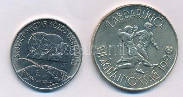 1980. 100Ft Ni "Szovjet-magyar közös űrrepülés" + 1988. 100Ft alpakka "Labdarúgó Vilá...