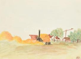 Vegyes grafika tétel: akvarellek, rajzok, vázlatok (közte futball és sport témájúak, stb.), vázlatfü...