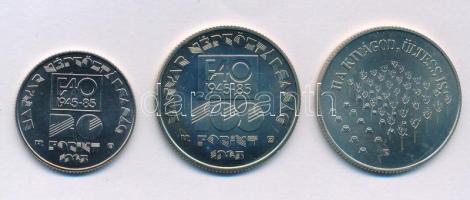 1984. 100Ft Cu-Ni "FAO - Ha kivágod, ültess is" + 1985. 20Ft Cu-Ni "FAO" + 100Ft...