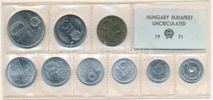 1971. 2f-10Ft (9xklf) érmés forgalmi sor fóliatokban T:UNC patina Adamo FO4