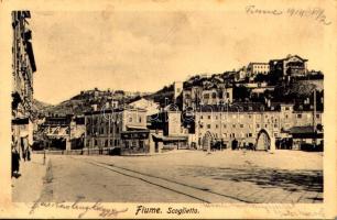 1914 Fiume, Rijeka; Scoglietto / street, bridge (EM)