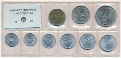 1980. 2f-10Ft (9xklf) érmés forgalmi sor fóliatokban T:UNC kis patina Adamo FO13