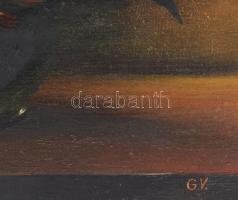 G.V. jelzéssel: Csendélet. Olaj, vászon. 40x50 cm