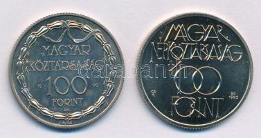 1985. 100Ft Cu-Ni "Kulturális Fórum" + 1990. 100Ft Cu-Ni "200 éves a hivatásos magyar...