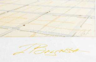 Olvashatatlan jelzéssel: Prága, Szent Vitus-székesegyház. Akvarell, papír. Dekoratív, üvegezett, fak...