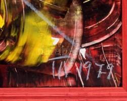 Olvashatatlan jelzéssel: Gesztusok. Vegyes technika, farost. Dekoratív, fakeretben, 49×34,5 cm