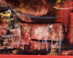 Olvashatatlan jelzéssel: Robbanás. Vegyes technika, farost. Dekoratív, fakeretben, 49×34,5 cm