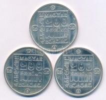 1985. 200Ft Ag (3xklf) "Természetvédelem - Mocsári Teknős, Vadmacska, Vidra" T:UNC,AU 
Ad...