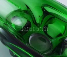 Cseh mohazöld asztaldísz, jelzés nélkül, kopással, h: 38 cm