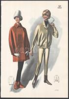 1965 3 db vintage női divatkép, ofszet nyomat, papír, 34x23,5 cm