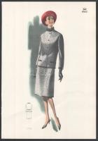 1965 3 db vintage női divatkép, ofszet nyomat, papír, 34x23,5 cm