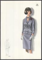 1966 3 db vintage női divatkép, ofszet nyomat, papír, 34x23,5 cm