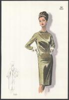 1966 3 db vintage női divatkép, ofszet nyomat, papír, 34x23,5 cm