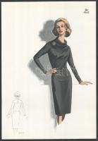 1966 3 db vintage női divatkép, ofszet nyomat, papír, 34x23,5 cm