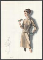 cca1960 3 db vintage női divatkép, ofszet nyomat, papír, 34x23,5 cm