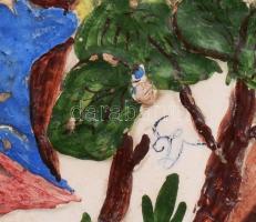 cca 1920, Hódmezővásárhely, Hunyadi Jánost ábrázoló nagyméretű dísztál. Jelzett, korának megfelelő m...