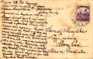 1918 Balassagyarmat, M. kir. igazságügyi palota + "LOSONCZ - ASZÓD 236 SZ. A" vasúti mozgó...