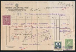 1928 Bp., Kőszénbánya-s Téglagyár Társulat számlája, hajtott