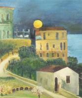 Olvashatatlan jelzéssel, Csontváry-Kosztka Tivadar után: Telihold Taormina felett. Olaj, vászon. Fak...