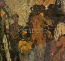 Bencze László (1907-1992): Kompzíció. Olaj, farost, jelezve balra lent. Hátoldalán Képcsarnok Vállal...