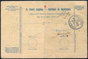 1913 Csomagszállító 3 db csomaghoz 4,50K bérmentesítéssel Temesvárról Brüsszelbe