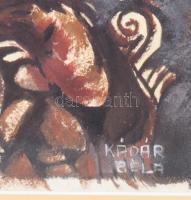 Kádár Béla jelzéssel: Alakok. Vegyes technika, papír. Üvegezett fakeretben. 30x40 cm