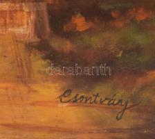 Csontváry jelzéssel: Erdő. Olaj, falemez. Dekoratív, sérült fakeretben. 58,5x41 cm