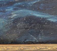 Csontváry jelzéssel: Csónakban. Olaj, karton. Dekoratív, sérült fakeretben. 30x40 cm