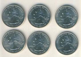 USA 2005-2006. 1/4$ 6klf db "Washington, Dél-Dakota, Észak-Dakota, New York, Colorado, Kalifornia" T:1