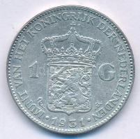 Hollandia 1931. 1G Ag "I. Vilma" T:VF 
Netherlands 1931. 1 Gulden Ag "Wilhelmina I&q...