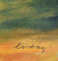 Csontváry jelzéssel: Táj. Olaj, papír. Üvegezett, kissé sérült fakeretben. 30,5x40 cm