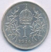 Ausztria 1914. 1K Ag "Ferenc József" T:XF 
Austria 1914. 1 Corona Ag "Franz Joseph&q...