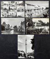 Kb. 150 db MODERN fekete-fehér magyar város képeslap / Cca. 150 modern black and white Hungarian town-view postcards