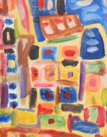 Csepeli Németh Miklós (1934-2012): Színes kavalkád. Olaj, vászon. Jelezve középen lent. Fakeretben. ...