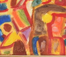 Csepeli Németh Miklós (1934-2012): Színes kavalkád. Olaj, vászon. Jelezve középen lent. Fakeretben. ...