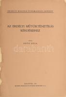 Entz Géza: Az erdélyi műtörténetírás kérdéseihez. Kolozsvár, 1945, Erdélyi Magyar Tudományos Intézet, (Minerva-ny.), 24 p. Kiadói papírkötés, az elülső és a hátsó borító leszakadt.