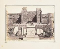 cca 1900-1910 Pompei, album 24 db fekete-fehér fotóval, aranyozott egészvászon-kötésben, viseltes ál...