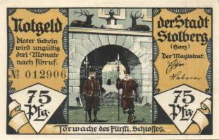 Német Birodalom / Weimari Köztársaság / Stolberg DN 25Pf + 50Pf + 75Pf 3 klf db, teljes sor T:I