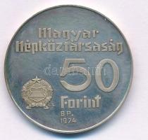 1974. 50Ft Ag "50 éves az MNB" T:UNC,AU (eredetileg PP) Adamo EM44