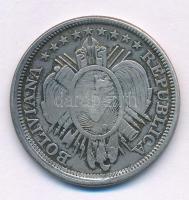 Bolívia 1895. 1/2B (50c) Ag T:VF Bolivia 1895. 1/2 Boliviano (50 Centavos) Ag C:VF Krause KM#161