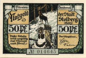 Német Birodalom / Weimari Köztársaság / Stolberg DN 25Pf + 50Pf + 75Pf 3 klf db, teljes sor T:I