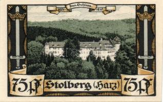 Német Birodalom / Weimari Köztársaság / Stolberg DN 25Pf + 50Pf + 75Pf 3 klf db, teljes sor T:I