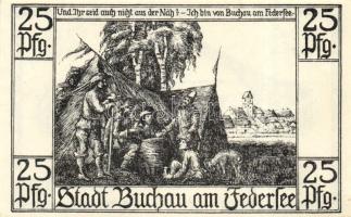 Német Birodalom / Weimari Köztársaság / Buchau 1921. 25Pf + 50Pf + 1M + 2M + 3M + 5M 6 klf db, teljes sor T:I R!