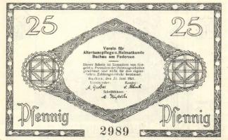 Német Birodalom / Weimari Köztársaság / Buchau 1921. 25Pf + 50Pf + 1M + 2M + 3M + 5M 6 klf db, telje...