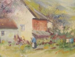 Agárdi Soós Lajos (működött a XX. sz elején-közepén): Libapásztorlány. Olaj, vászon, jelzett. Dekora...